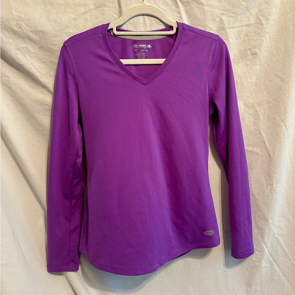 Reel Legends Purple V-Neck Long Sleeve Top